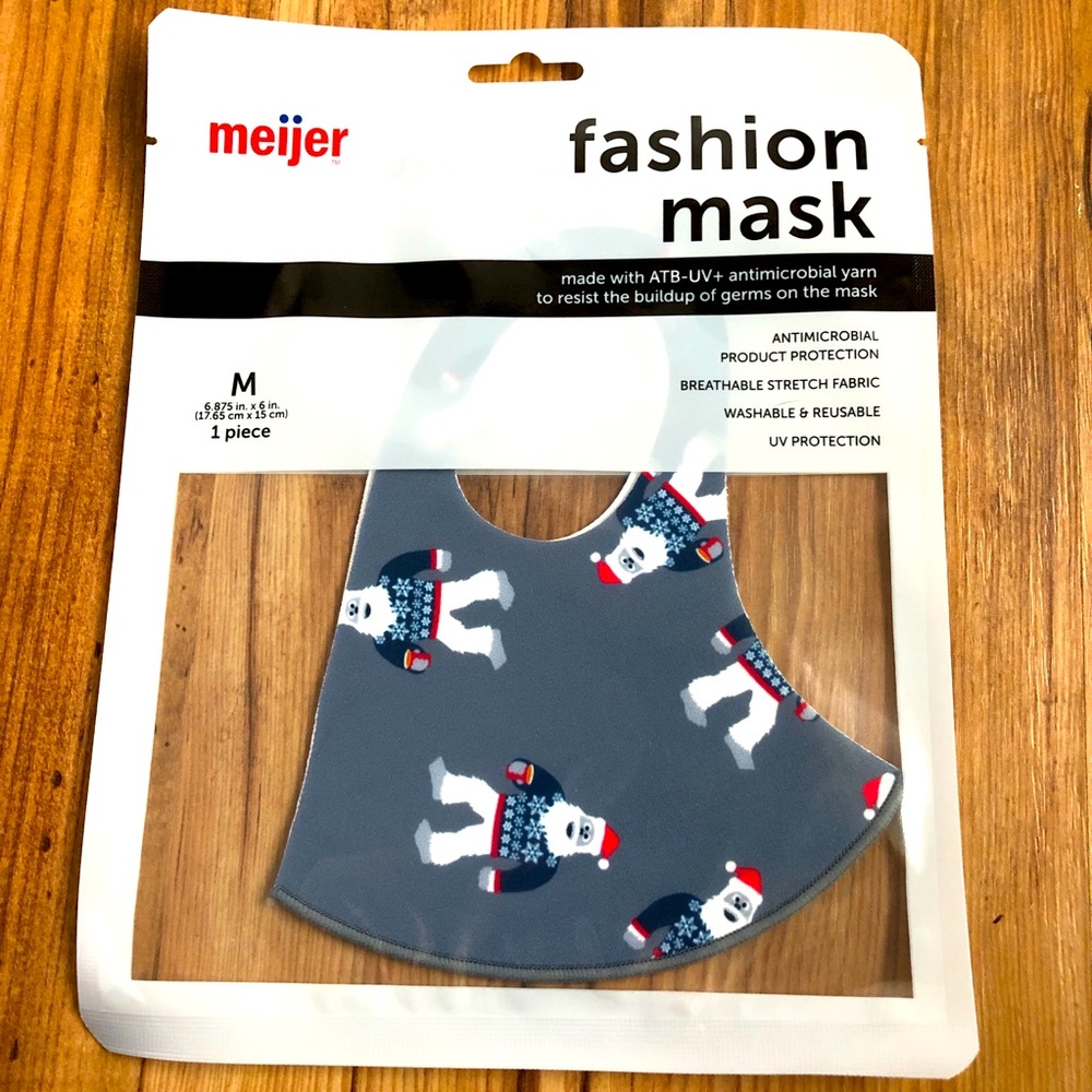 3/$10 NEW Abominable Snowman Face Mask Gray Medium Kids UNISEX ATB-UV+